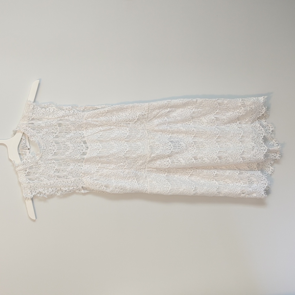 NWT intimately Free People lace mock neck white wedding engagement dress.